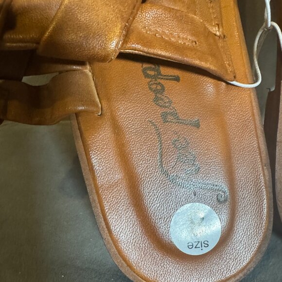 Free People Leather river Woven Slide Sandals Brown – Women’s Size 8/ 38.5 - Picture 4 of 10